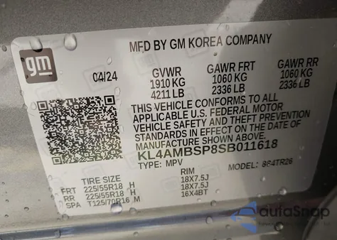 2025 Buick Encore Gx Preferred Fwd from USA, damaged, VIN KL4AMBSP8SB011618